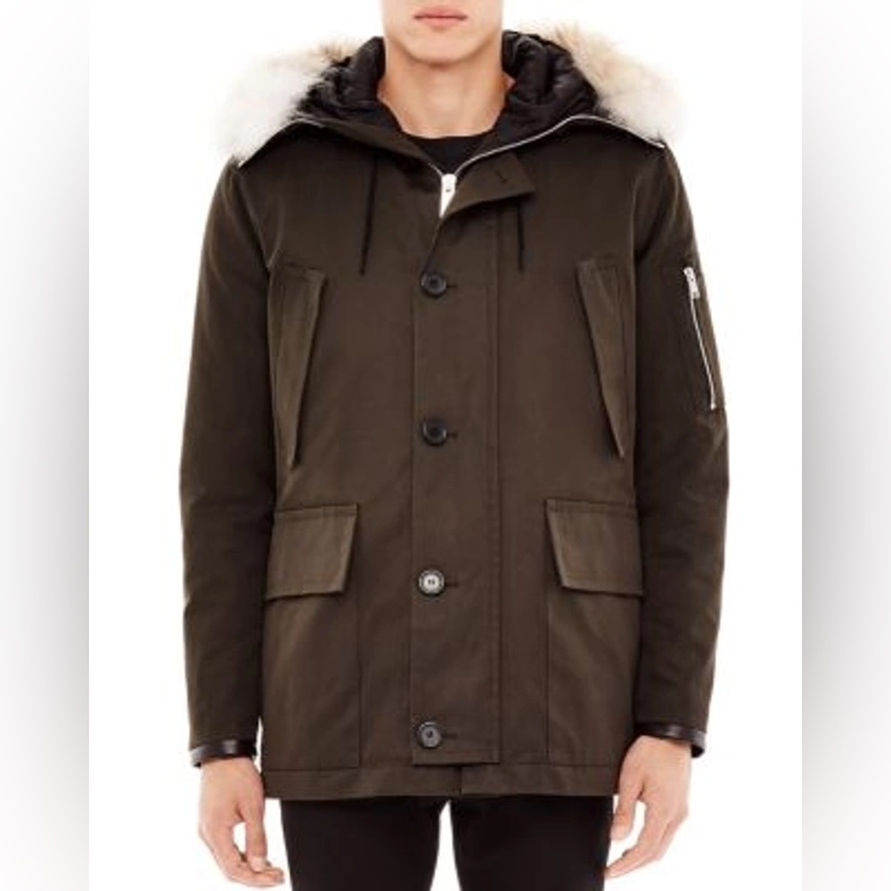 Sandro Men Antarctic Fur Trim Parka